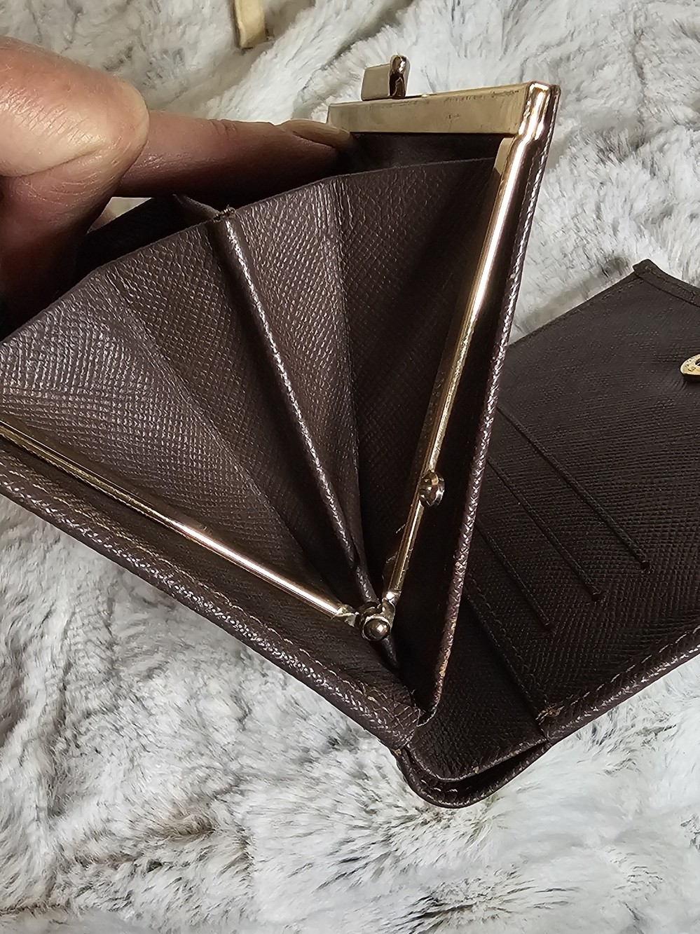 Burberry Beige and Brown Plaid Compact Kiss Wallet - Picture 11 of 14